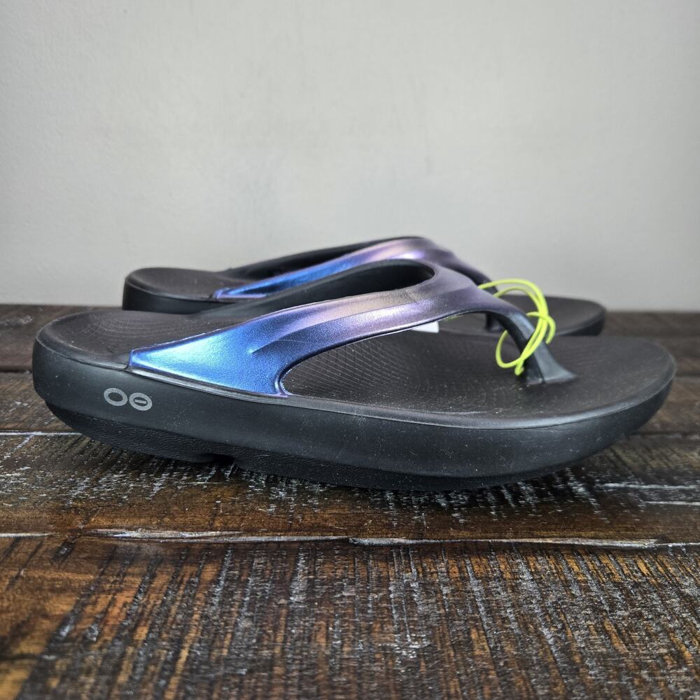 NEW Oofos Oolala Womens Size 6 Recovery Slip-On Flip Flops Sandals Midnight